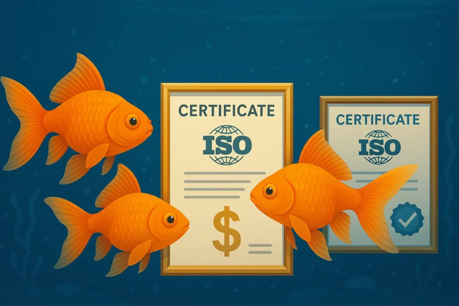 Zoloti rybky ISO: yaki sertyfikaty spravdi prynosyatʹ prybutok, a yaki — prosto dlya halochky
